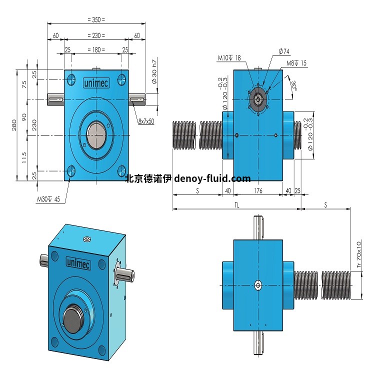 unimec 7010梯形螺旋千斤頂