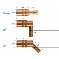 DYROS黃銅連接器，6mm通行能力，用于水、油脂、空氣、油等