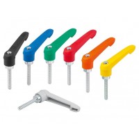 KIPP K1660插件藍色鈍化鋼可調(diào)節(jié)塑料手柄外螺紋