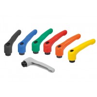 KIPP可調(diào)式塑料手柄黑色氧化鋼螺紋插件內(nèi)螺紋K1700 公制