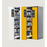 asecos V-MOVE-90 型號(hào)系列的安全柜，帶有電子垂直拉出閥