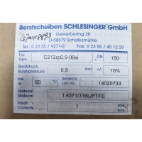 德國(guó)Schlesinger高壓爆破片U20nb140-03L用制藥行業(yè)管道上使用